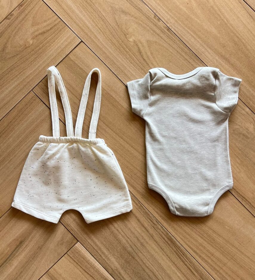 fernandaramoskids com br Conjunto Infantil Masculino Body Cinza e Jardineira Moletom Mescla 2