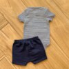 Conjunto Infantil Masculino Body Listrado e Short Azul Marinho Fernanda Ramos Kids