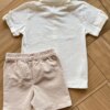 Conjunto Infantil Masculino Camisa com Gola e Bermuda Bege Fernanda Ramos Kids