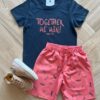 Conjunto Infantil Masculino Camiseta Bermuda Together We Win Fernanda Ramos Kids