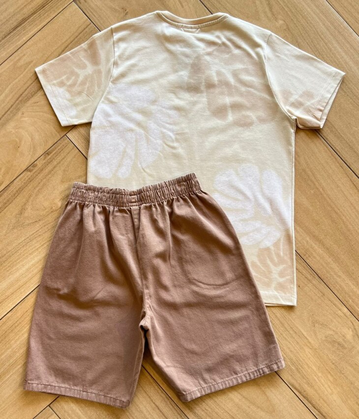 fernandaramoskids com br Conjunto Infantil Masculino Camiseta Born To Be Brave e Bermuda2