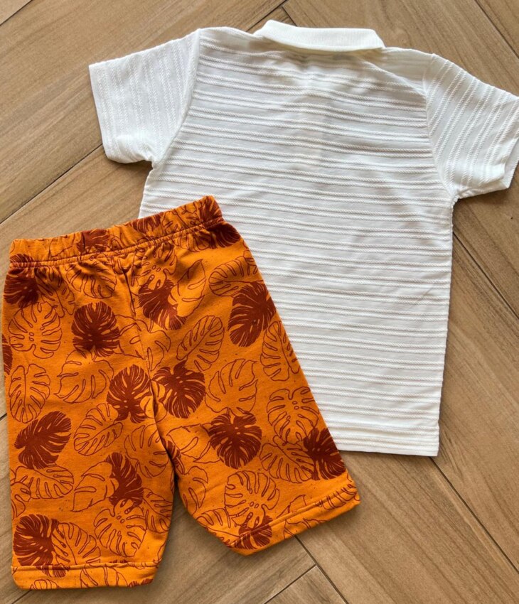fernandaramoskids com br Conjunto Infantil Masculino Camiseta com Gola Bermuda 2