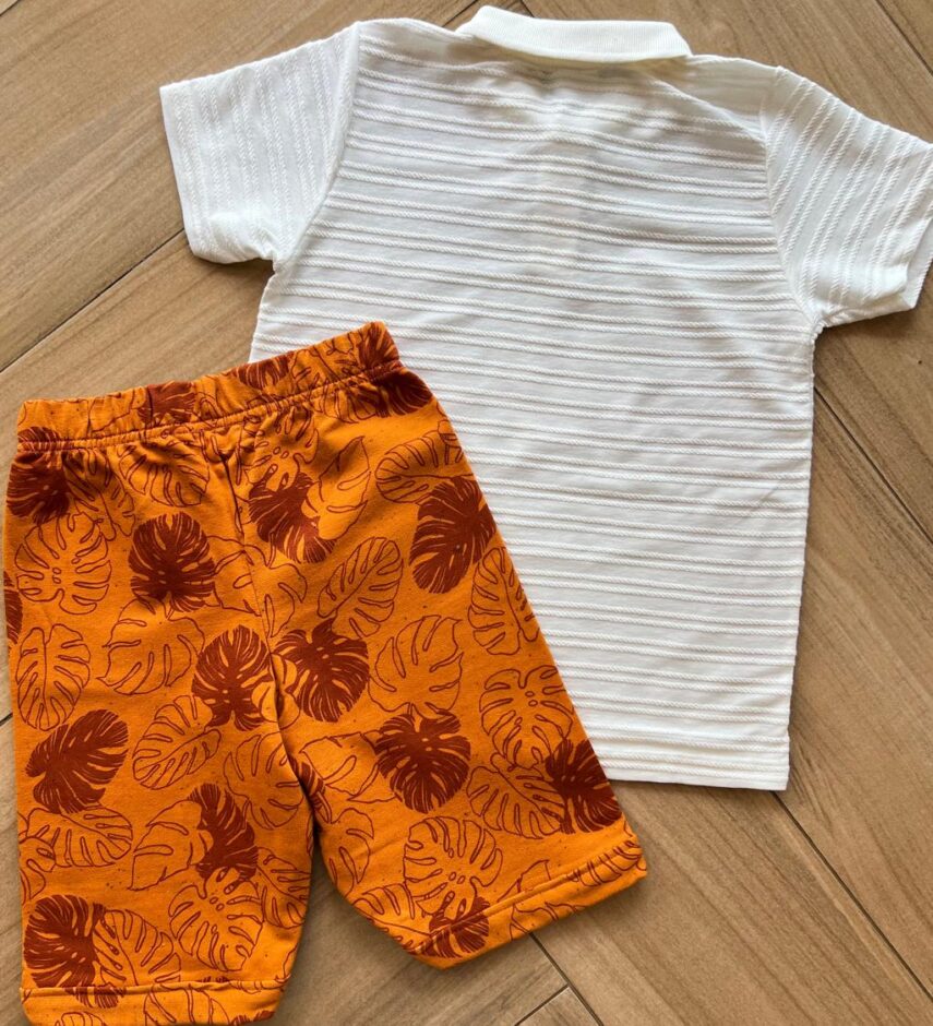 fernandaramoskids com br Conjunto Infantil Masculino Camiseta com Gola Bermuda 2