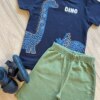 fernandaramoskids com br Conjunto Infantil Masculino Camiseta Dino e Bermuda Verde Musgo 1