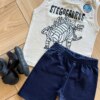 fernandaramoskids com br Conjunto Infantil Masculino Regata Dino e Bermuda Verde Musgo 1