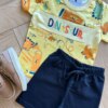 fernandaramoskids com br Conjunto Infantil Masculino Camiseta Dinosaur e Bermuda Preta 1
