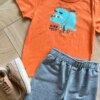 fernandaramoskids com br Conjunto Infantil Masculino Camiseta e Bermuda Dino 1