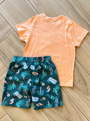 fernandaramoskids com br Conjunto Infantil Masculino Camiseta e Bermuda Estampa Camaleão Fernanda Ramos Kids