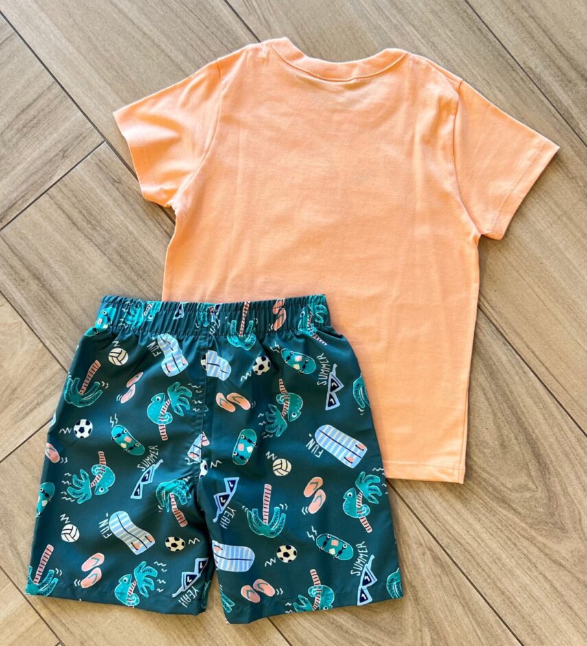 fernandaramoskids com br Conjunto Infantil Masculino Camiseta e Bermuda Estampa Camaleão Fernanda Ramos Kids