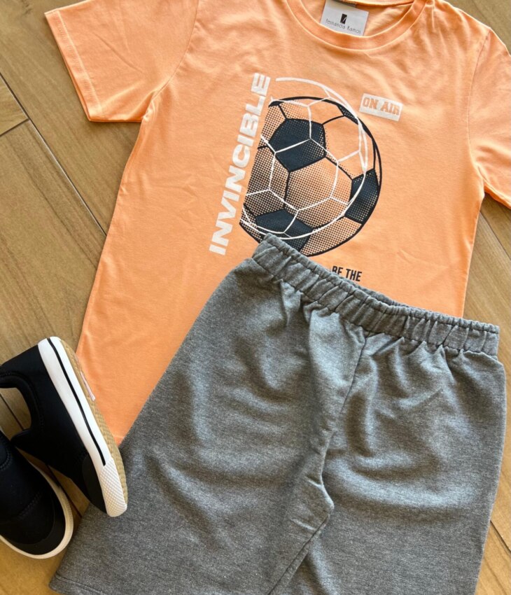 fernandaramoskids com br Conjunto Infantil Masculino Camiseta e Bermuda Invincible 1