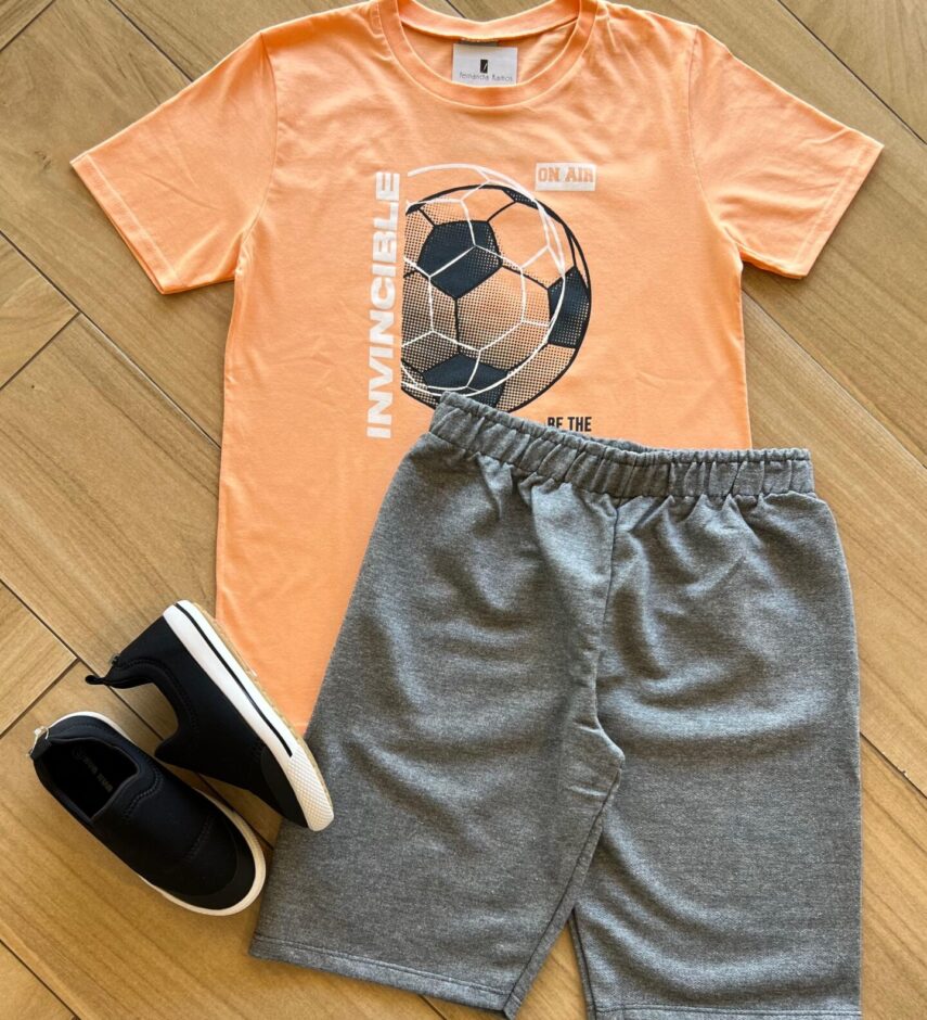 Conjunto Infantil Masculino Camiseta e Bermuda Invincible Fernanda Ramos Kids