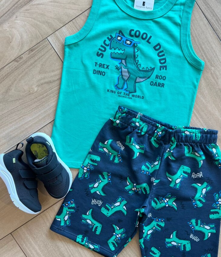 fernandaramoskids com br Conjunto Infantil Masculino Camiseta e Bermuda Jacaré 1