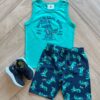 Conjunto Infantil Masculino Camiseta e Bermuda Jacaré Fernanda Ramos Kids
