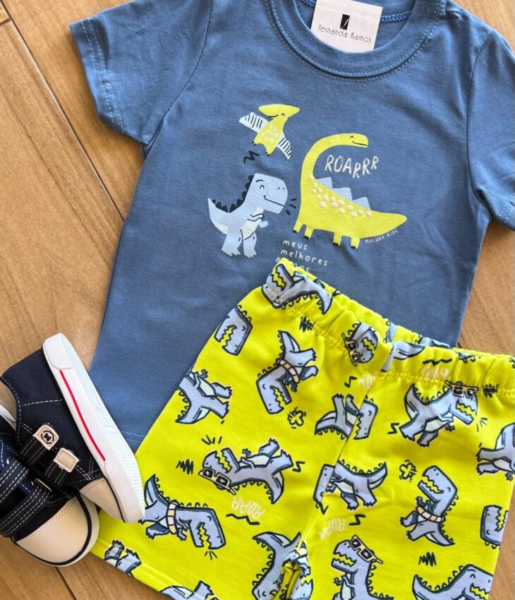fernandaramoskids com br Conjunto Infantil Masculino Camiseta e Bermuda Meus Melhore Amigos 1