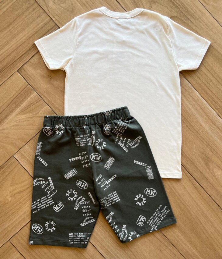 fernandaramoskids com br Conjunto Infantil Masculino Camiseta e Bermuda Summer 2