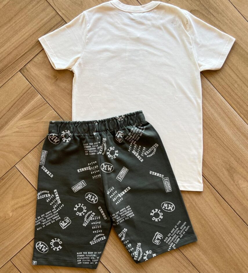 fernandaramoskids com br Conjunto Infantil Masculino Camiseta e Bermuda Summer 2