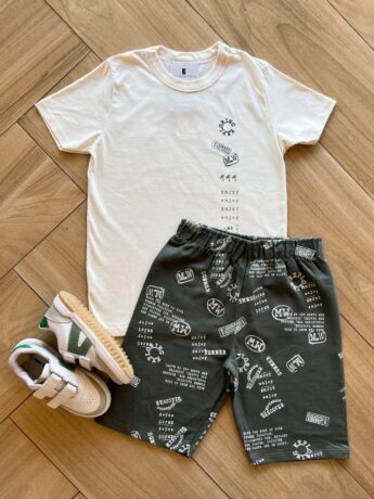 Conjunto Infantil Masculino Camiseta e Bermuda Summer Fernanda Ramos Kids