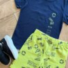 fernandaramoskids com br Conjunto Infantil Masculino Camiseta Engoy e Bermuda Estampada Verde1