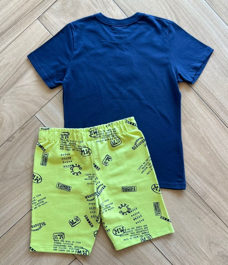 fernandaramoskids com br Conjunto Infantil Masculino Camiseta Engoy e Bermuda Estampada Verde2