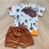 Conjunto Infantil Masculino Camiseta Malha Abstrato e Bermuda Fernanda Ramos Kids