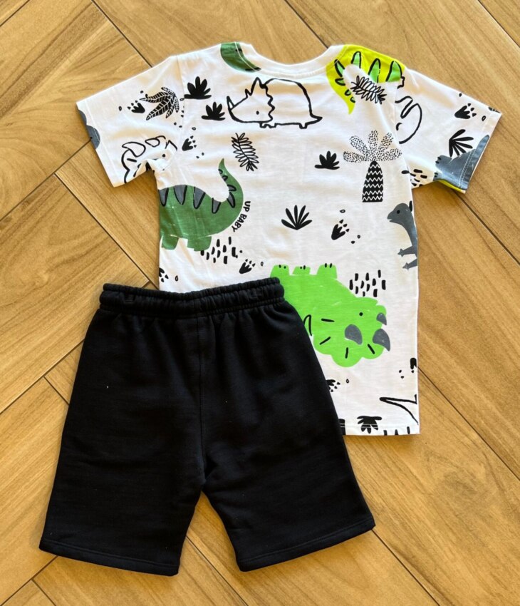 Conjunto Infantil Masculino Camiseta Malha Estampada e Bermuda Fernanda Ramos Kids