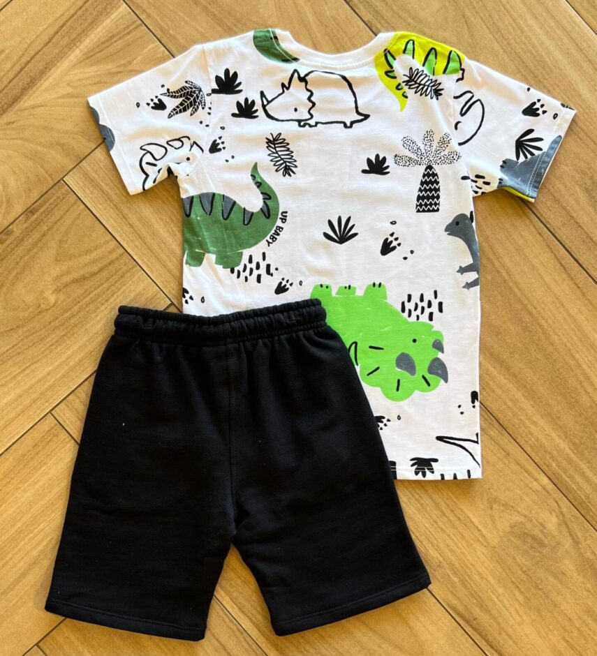 Conjunto Infantil Masculino Camiseta Malha Estampada e Bermuda Fernanda Ramos Kids