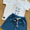 fernandaramoskids com br Conjunto Infantil Masculino Camiseta Summer e Bermuda Azul 1