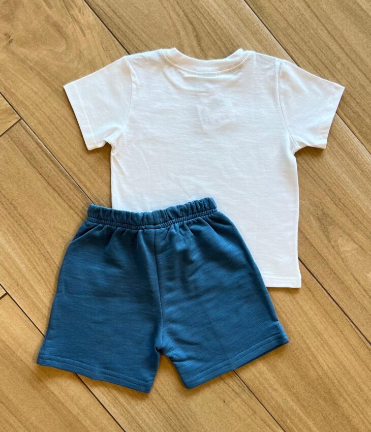 fernandaramoskids com br Conjunto Infantil Masculino Camiseta Summer e Bermuda Azul 2