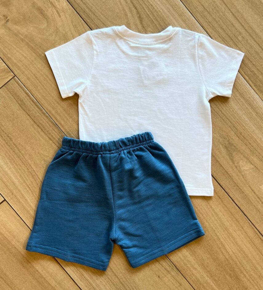 fernandaramoskids com br Conjunto Infantil Masculino Camiseta Summer e Bermuda Azul 2