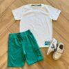Conjunto Infantil Masculino Camiseta The Future e Bermuda Verde Fernanda Ramos Kids