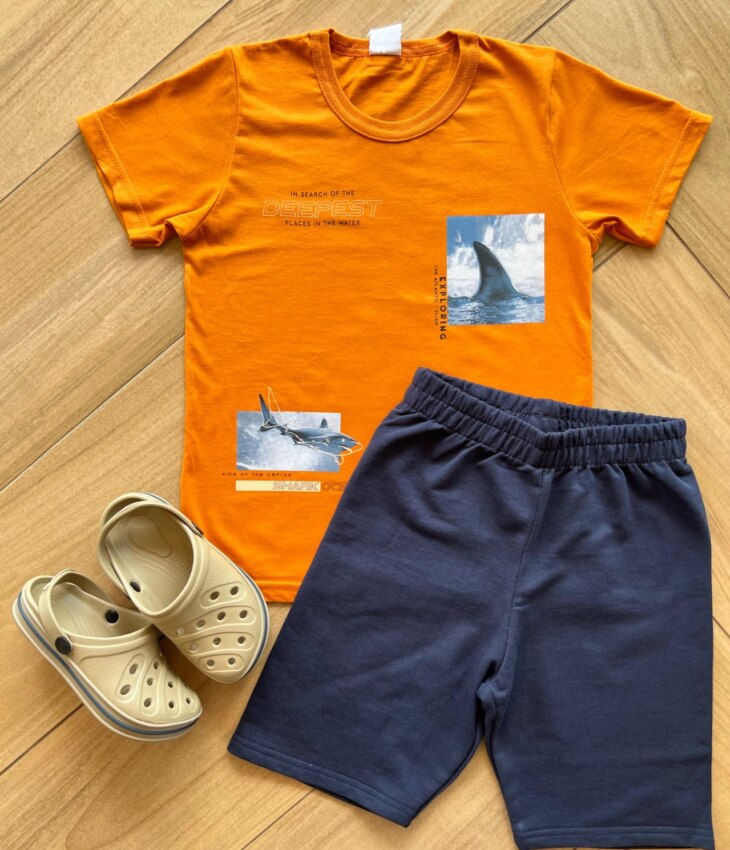 Conjunto Infantil Masculino Deepest Camiseta Bermuda Fernanda ramos kids