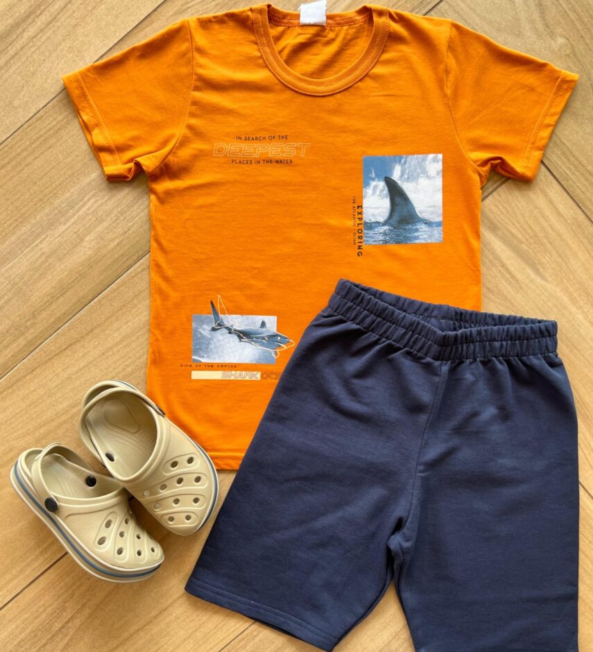 Conjunto Infantil Masculino Deepest Camiseta Bermuda Fernanda ramos kids