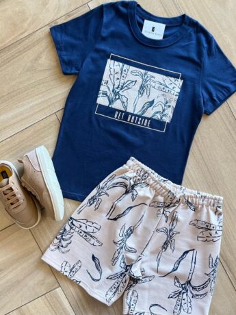 fernandaramoskids com br Conjunto Infantil Masculino Get Outside Camiseta Bermuda 1