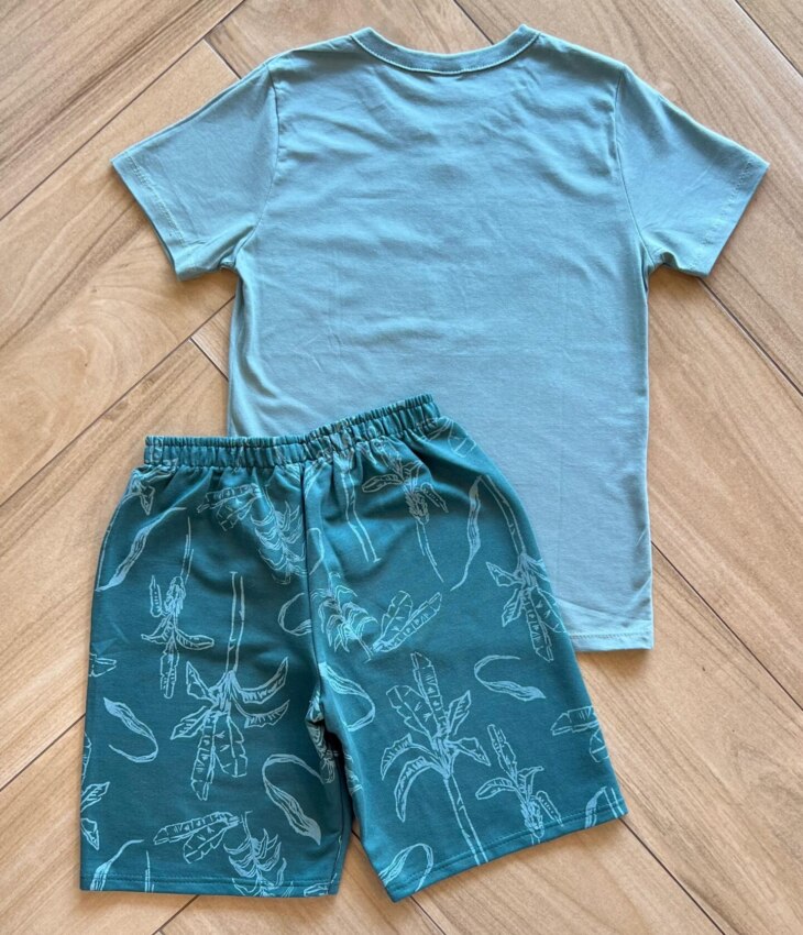 fernandaramoskids com br Conjunto Infantil Masculino Get Outside Camiseta Bermuda Verde 2