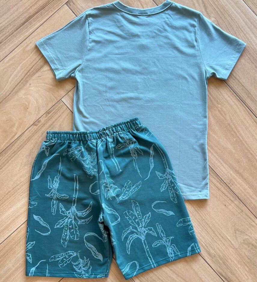 fernandaramoskids com br Conjunto Infantil Masculino Get Outside Camiseta Bermuda Verde 2