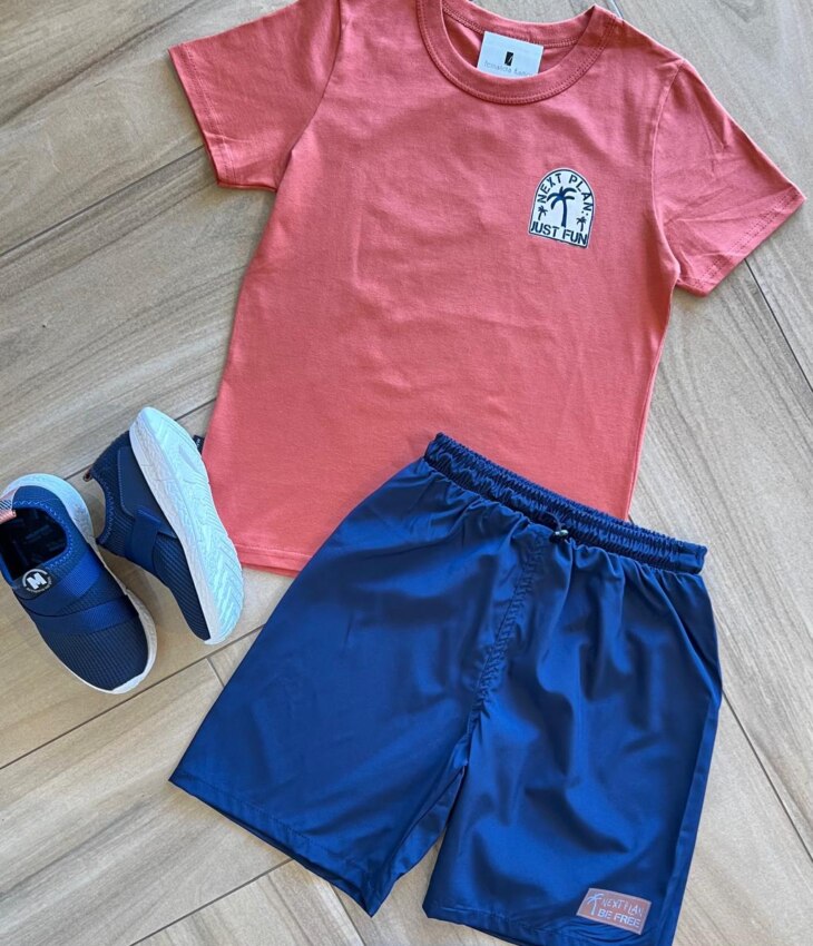 fernandaramoskids com br Conjunto Infantil Masculino Next Plan Camiseta Bermuda 1