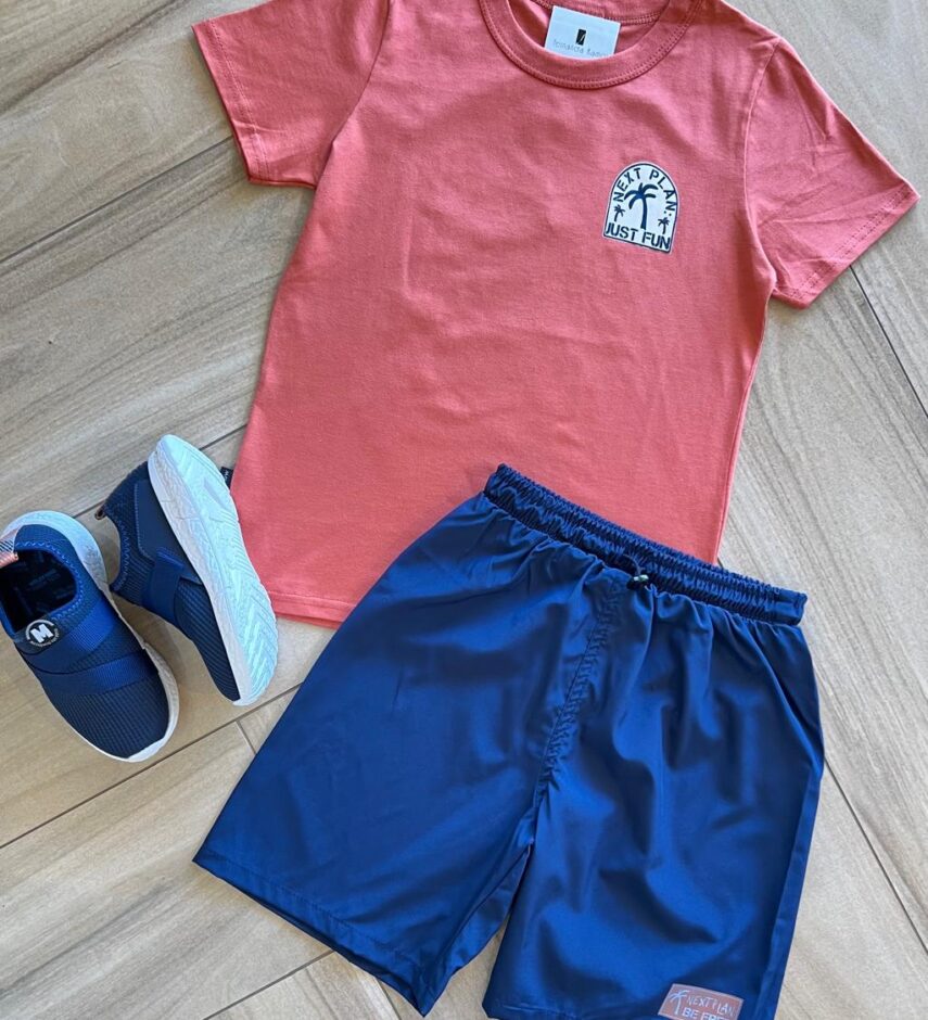 fernandaramoskids com br Conjunto Infantil Masculino Next Plan Camiseta Bermuda 1