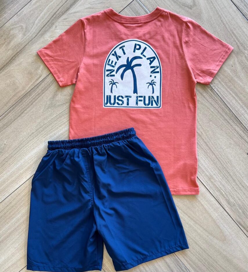 fernandaramoskids com br Conjunto Infantil Masculino Next Plan Camiseta Bermuda 2