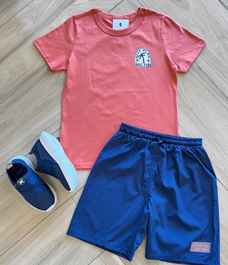 Conjunto Infantil Masculino Next Plan Camiseta Bermuda Fernanda ramos kids