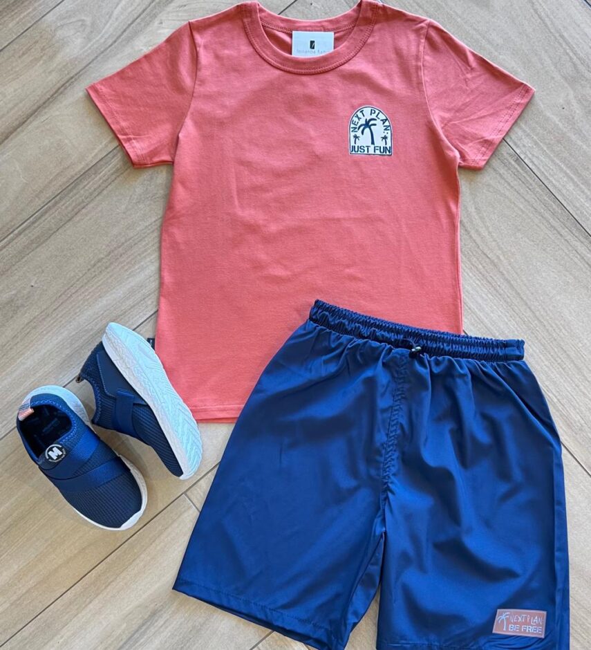 Conjunto Infantil Masculino Next Plan Camiseta Bermuda Fernanda ramos kids