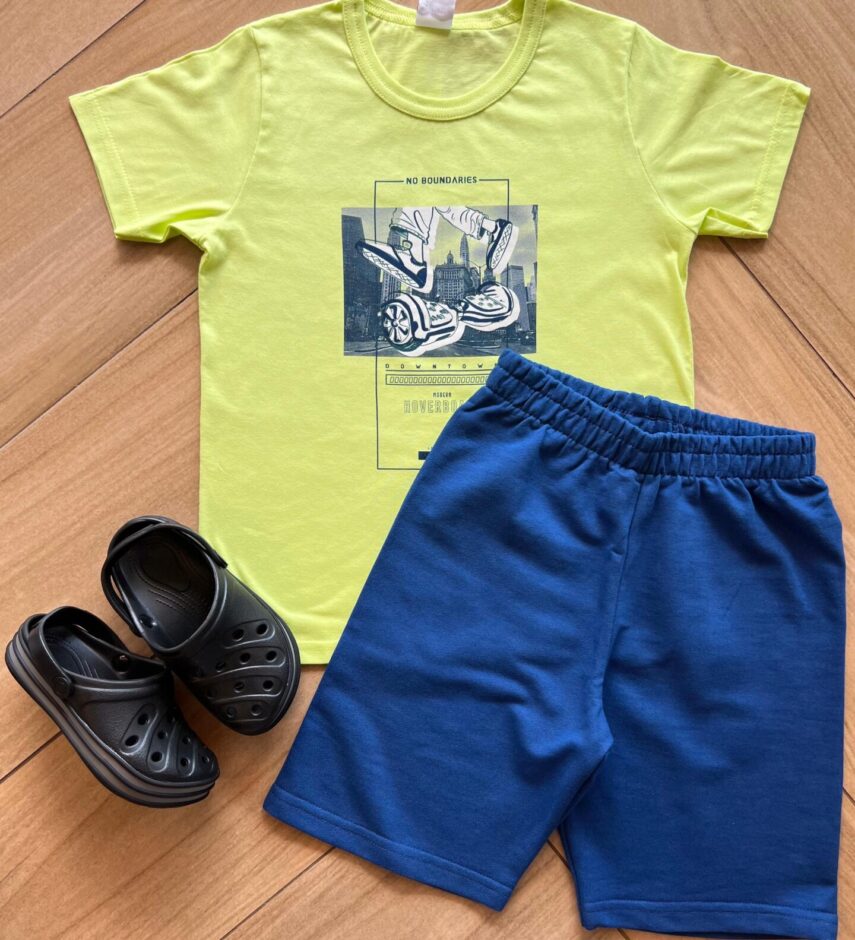 Conjunto Infantil Masculino No Boundaries Camiseta Bermuda Fernanda ramos kids