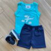 Conjunto Infantil Masculino Regata Avião e Bermuda Azul Fernanda Ramos Kids