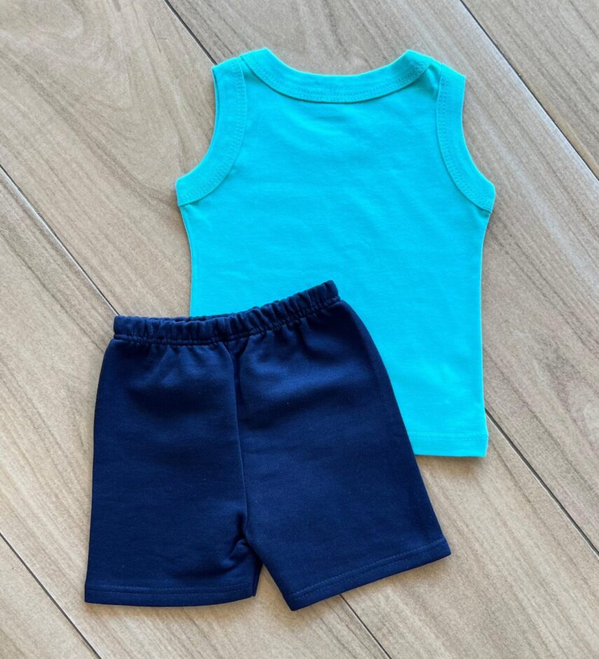 fernandaramoskids com br Conjunto Infantil Masculino Regata Avião e Bermuda Azul 2