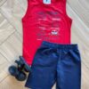 Conjunto Infantil Masculino Regata Como Desenhar e Bermuda Azul Fernanda Ramos Kids