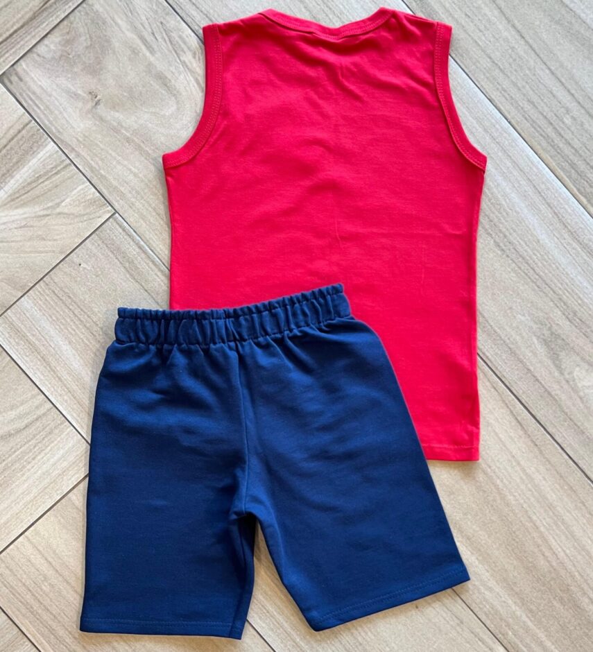 fernandaramoskids com br Conjunto Infantil Masculino Regata Como Desenhar e Bermuda Azul2