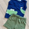fernandaramoskids com br Conjunto Infantil Masculino Regata Crocodilo e Bermuda Verde1