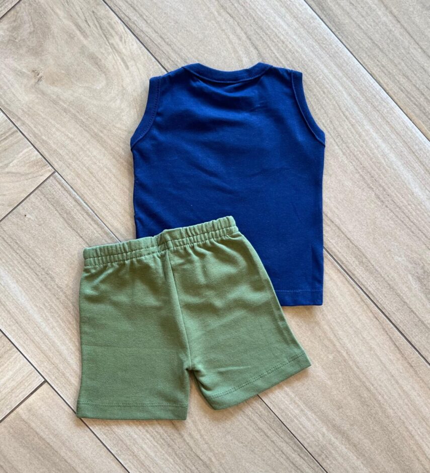 fernandaramoskids com br Conjunto Infantil Masculino Regata Crocodilo e Bermuda Verde2