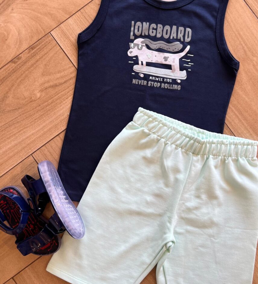 fernandaramoskids com br Conjunto Infantil Masculino Regata e Bermuda Longboard 1