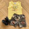 Conjunto Infantil Masculino Regata e Bermuda Safari Tigre Fernanda Ramos Kids