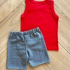 Conjunto Infantil Masculino Regata Futuro Piloto e Bermuda Cinza Fernanda Ramos Kids